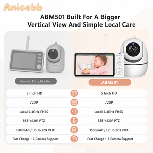 <strong>Best</strong> Price 5inch 720p Digital Video <strong>Baby</strong> <strong>Monitor</strong> New <strong>Baby</strong> Audio <strong>Camera</strong> 1080p Resolution Crying Detection Feature Direct Factory - Product Image 3