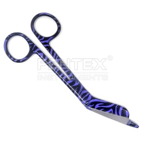 Purple Zebra Pattern Stainless Steel Full Coated Color Lister Bandage Scissors 5.5" Basic <b>Surgical</b> <b>Instruments</b> - Product Image 4