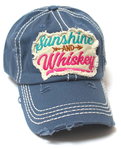 Gorra de Béisbol Unisex Sunshine Whiskey Bordada y Desgastada de Sarga, Ajustada, de 6 Paneles, 100% Poliéster, Casual, para Primavera y Verano - Product Image 4