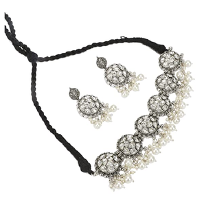 6 colliers choker Kundan blancs avec zircon pour les occasions de mariage - Product Image 2