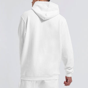 Ensemble de jogging à capuche en polaire avec fermeture éclair complète personnalisé pour hommes Survêtement tricoté pour le sport en plein air, la salle de sport, le fitness et l'entraînement d'hiver à capuche - Product Image 6