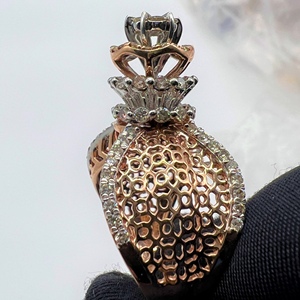 Élégante bague de fiançailles luxueuse en or massif 14K et 18K avec de vrais diamants naturels, taille ronde et brillante, certifiée par un tiers - Product Image 3