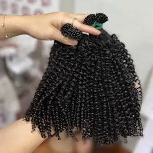 Rohes menschliches Haar verworrene gerade verworrene lockige I Tip Hair Extensions 200 Gramm Perücken für schwarze Frauen