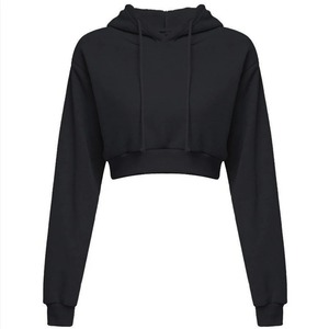 Nueva moda mujer sudaderas con capucha sudadera Top corto abrigo deporte pulóver con capucha Tops mujeres Otoño Invierno Crop Top Sudadera con capucha - Product Image 2