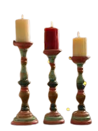 Ensemble de 3 chandeliers en bois faits à la main Style de ferme décoratif pour Noël pour créer une atmosphère confortable aux chandelles - Product Image 5