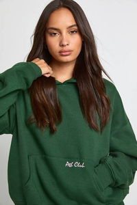 เสื้อฮู้ดผ้าฟลีซพิมพ์ลายปักด้านหน้า สีพื้น ผ้าฝ้าย 100% สำหรับผู้หญิง สไตล์ลำลองหลวมๆ ใส่ได้ทั้งฤดูใบไม้ร่วงและฤดูหนาว รับผลิตตามสั่ง ขายส่ง - Product Image 3
