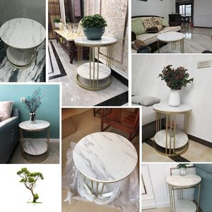 Double Display <b>Marble</b> Top Brass <b>Side</b> <b>Table</b> Home Appliance Royal Modern <b>Side</b> <b>Table</b> Home Decorative Metal Accent <b>Side</b> <b>Table</b> Deco - Product Image 3