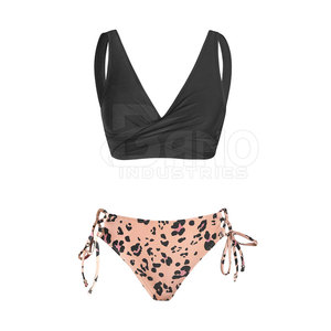 Conjunto de Bikini cómodo para mujer Contraste de color y transpirable Conjunto de 2 piezas sin costuras sostenible - Product Image 1