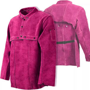 Veste de soudage résistante aux flammes avec logo personnalisé Protection complète du corps pour hommes Vêtements de travail en cuir durable pour les travaux de soudage lourds - Product Image 4