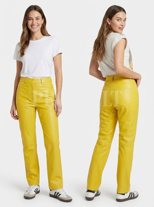 Pantalon en cuir léger, couleur unie, style tendance, personnalisable avec broderie de marque, idéal pour les fêtes, vente chaude, OEM ODM, pantalon original - Product Image 2