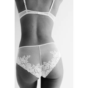 Ensemble de 2 culottes hipster en dentelle florale de haute qualité pour femmes, taille XL, taille mi-haute et basse, sexy, en polyamide extensible, personnalisable - Product Image 1