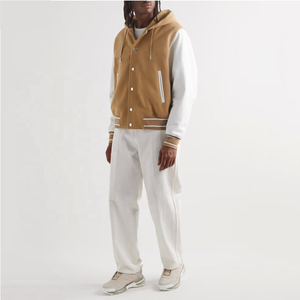 Vente en gros Veste universitaire unisexe OEM avec logo personnalisé pour votre marque Veste Letterman universitaire matelassée à capuche vierge personnalisée - Product Image 4
