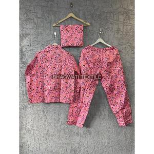 Set di pigiama di cotone di migliore qualità per le signore comodo abito da notte floreale abbinato vestito da notte per la casa o Hotel damigella d'onore PJs - Product Image 2