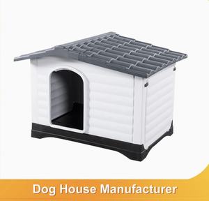 Jaula portátil elevada de plástico para mascotas, con doble puerta, duradera, impermeable, para exteriores, mueble para mascotas. - Product Image 3