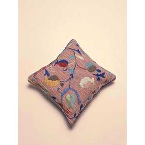 Suzani Hand Embroidered Seat <b>Cushion</b> <b>Cover</b> <b>45</b> <b>X</b> <b>45</b> cm Elegant Pillow Accessory - Product Image 4