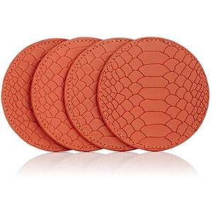 Dessous de verre en cuir véritable Tapis de tasse rond pour la maison et la cuisine Accessoires de décoration de table Dessous de verre en cuir à vendre - Product Image 5