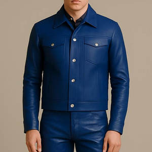 Vente en gros d'ensemble veste et pantalon en cuir pour hommes personnalisés ensemble veste et pantalon en cuir pour hommes personnalisés pour adultes - Product Image 3