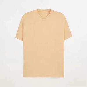 เสื้อยืดโอเวอร์ไซส์ผ้าฝ้ายเปล่าสำหรับผู้ชายเสื้อสไตล์สตรีทแวร์สีเรียบโลโก้ออกแบบได้ตามต้องการ - Product Image 1