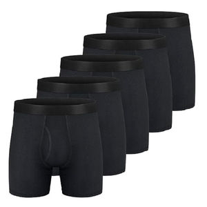 Sous-vêtements de sport pour homme en coton 100% noir uni, respirants, avec logo personnalisé imprimé sur la ceinture, au meilleur prix - Product Image 6