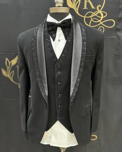 Costume d'homme dernier cri de design unique smoking brodé à la main costumes de bal de promo slim fit décontractés pour mariage robes pour occasions formelles - Product Image 3