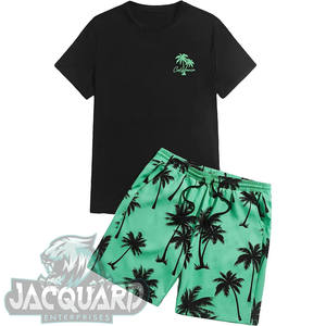 Elegante Unisex Nueva Moda Invierno Chándal Logotipo personalizado 2 piezas Camisa Pantalones cortos Conjunto Tallas grandes Trajes de playa para hombres - Product Image 3