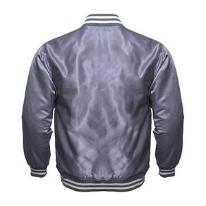 Custom Coated Satin Varsity <b>Jackets</b> | Wholesale Embroidered Front Windproof Breathable Streetwear Bomber <b>Jackets</b> OEM Supplier - Product Image 6