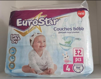Pañales Desechables para Bebé EUROSTAR de Alta Calidad, Ultra Absorbentes, Suaves, Transpirables, con Prevención de Fugas 3D, Impresión por Transferencia de Calor, de Algodón