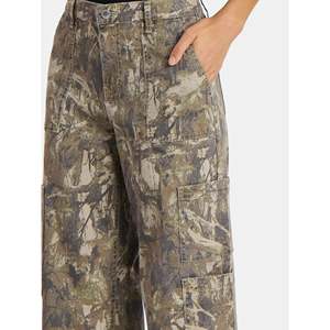 Pantalon cargo ample à jambe droite pour femmes, doux, confortable, taille mi-haute, pantalon décontracté pour tous les jours - Product Image 4