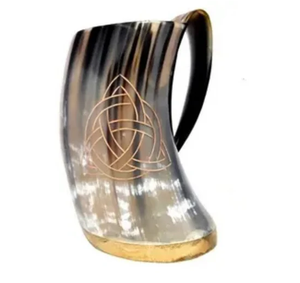 Taza de Cuerno de Búfalo de Primera Calidad con Base de Madera y Asa, Taza de Cuerno de Búfalo, Regalo de Boda, Tazas Decorativas - Product Image 4