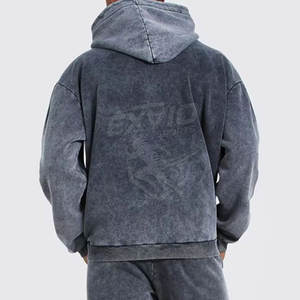 High Quality Long Sleeves <b>Men</b> Acid Wash <b>T</b>-<b>Shirts</b> Custom Logo Printing <b>Men</b> Acid Wash Tracksuit - Product Image 4