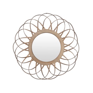 Espejo de pared de Metal con diseño de sol decorativo, venta directa de fábrica, con marco de acabado dorado de forma redonda, espejo de pared para decoración de pared - Product Image 1