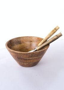 Cuenco redondo de madera pulida Natural, tazón de aperitivos de madera abstracta con forma personalizada para restaurante, tazón de madera de alta gama para sopa - Product Image 3