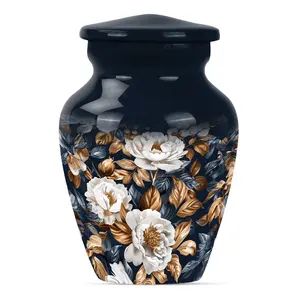 Urnes funéraires pour cendres de fleurs blanches, urne florale pour femme adulte - Product Image 2
