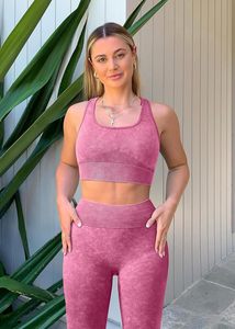 Conjunto Deportivo de Moda al por Mayor para Mujer: Sujetador de Yoga Sin Costuras y Pantalones Sólidos, Ropa Deportiva Activa con Cintura Alta Elástica y Transpirable - Product Image 2