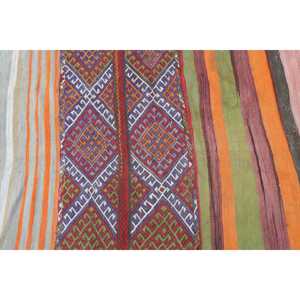 พรมวินเทจตุรกี ขนาด 3.5x4.2 ฟุต (106x129 ซม.) พรมคิลิมขอบสีส้ม - Product Image 5