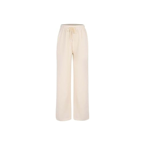 Pantalones casuales de alta elasticidad, pantalones de traje de negocios, rectos, cómodos, cintura elástica, pantalones de lino de pierna ancha para mujeres de Bangladesh - Product Image 5