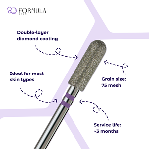 ดอกสว่านเจาะเล็บทรงกระบอกเคลือบเพชรคู่ รุ่น Formula Profi ขนาด 4.0 มม. สีม่วง PRO - Product Image 2