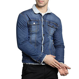 Veste en jean pour homme avec patchs en chenille personnalisés, col montant en cuir de vache, à capuche, séchage rapide, respirante, saison automne, service ODM - Product Image 1