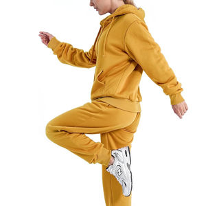 Ensemble survêtement pour femme personnalisé, pantalon de survêtement et sweat-shirt, motif uni, survêtements avec col à capuche respirant pour l'hiver - Product Image 4