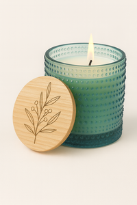 ขวดโหลแก้วทำด้วยมือพร้อมฝาไม้ลายดอกไม้และที่จับสีทองไฟขี้ผึ้งตกแต่งหม้อของขวัญสุดหรูตกแต่งบ้าน - Product Image 5