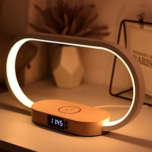Lámpara de Noche Inteligente de Madera con Carga Inalámbrica - Product Image 5