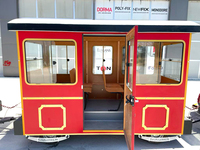Train électrique sans rails en acier Maxi Plus 1 locomotive 3 wagons 9 places adultes Intérieur/Extérieur 500kg+ Utilisation en centre commercial, école CE