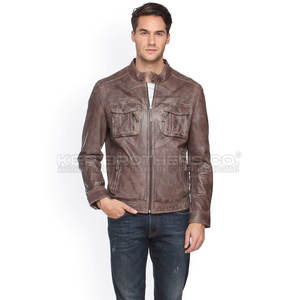 Chaqueta de invierno de cuero de moda para hombre con cuello levantado y logotipo frontal con capucha transpirable para la temporada de frío - Product Image 4