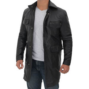 Abrigo de Cuero Profesional para Hombre, Diseño Largo y Duradero, Ajuste Cómodo, Ideal para la Moda de Invierno y Ropa Formal - Product Image 3