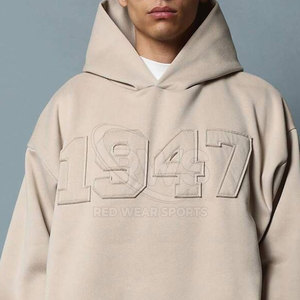 Top vente grande taille gaufrage sweats à capuche sur mesure concevoir votre propre Logo hommes gaufrage sweats à capuche - Product Image 6