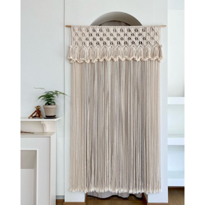 Cortina de Pared de Macramé Bohemia Hecha a Mano, Tapiz Navideño para Puerta, Decoración Boho para Pared del Hogar con Función para Colgar - Product Image 1