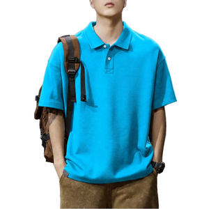 Polo de Manga Corta para Hombre, Talla Grande, Color Sólido, Informal, Transpirable, de Algodón Oxford, Corte Regular, Estilo Liso Teñido - Product Image 5