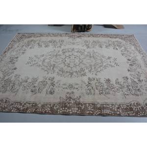 Vintage Turkish <b>Rug</b> Classic Beige Brown 6.1 X 8.8ft Large Area Wool Material Latex Patchwork for Hallway Rectangle <b>Bedside</b> <b>Rug</b> - Product Image 3