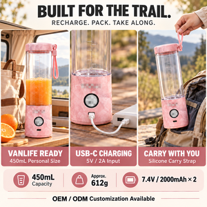 Mixeur Électrique Portable 450ml, Rechargeable USB-C, pour Smoothies et Glace Pilée, Idéal pour le Camping en Extérieur, Vente en Gros OEM - Product Image 3