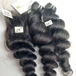 Qualité supérieure Double Trame Double Dessiné Lâche Bouclés Cambodgien Cheveux Bundle Vietnamien Vague de Corps Style Brut Cheveux Humains - Product Image 5